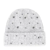 Czapki damskie - Damska czapka w koraliki szara - miniaturka - grafika 1