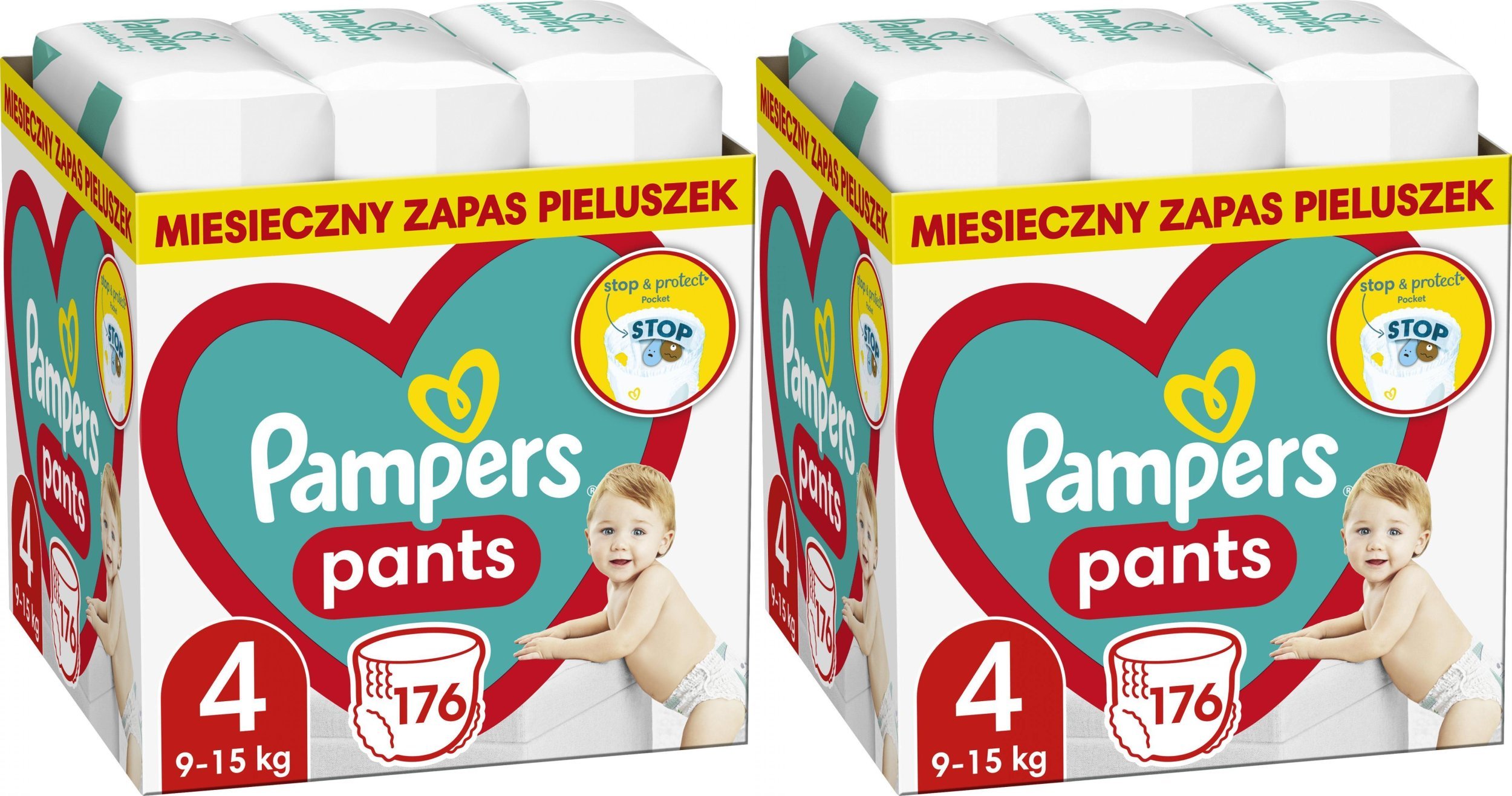 Pampers Pieluchomajtki 4, 9-15 kg, 176 szt. x2