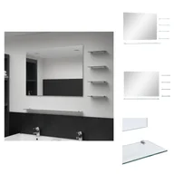 Lustra - vidaXL Lustro ścienne z 5 półkami srebrne 80×60 cm - Lustro - miniaturka - grafika 1