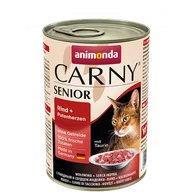 Mokra karma dla kotów - ANIMONDA Carny Senior puszka z wołowiną i sercami indyczymi 400g - miniaturka - grafika 1