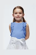Koszulki dla dziewczynek - Mayoral top bawełniany dziecięcy kolor niebieski - miniaturka - grafika 1
