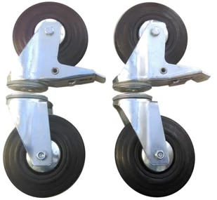 Zestaw kół 4 szt. 125 mm otwór 12 mm 380 KG ham - Kółka i bloczki - miniaturka - grafika 2