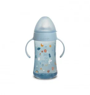 Suavinex Drugi Kubek 270 ml silikonowy ustnik  +4m niebieski Forest - Kubki dla dzieci - miniaturka - grafika 1