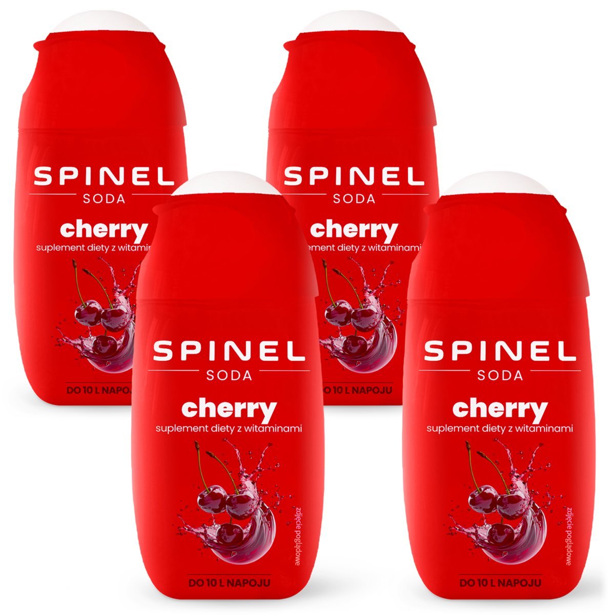4x SYROP SPINEL SODA WIŚNIA Z WITAMINAMI DO SATURATORA KONCENTRAT DO 10L