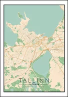 Plakaty - Galeria Plakatu, Plakat, Tallin Mapa Kolorowa, 61x91,5 cm - miniaturka - grafika 1