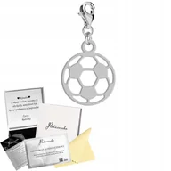 Bransoletki - Charms Srebrny Piłka Nożna Karabińczyk Srebro 925 Prezent DEDYKACJA GRATIS - miniaturka - grafika 1