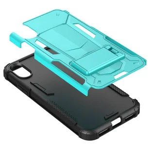 Zizo Hybrid Transformer Cover Pancerne etui iPhone X z podstawką (Teal/Black) - Etui i futerały do telefonów - miniaturka - grafika 6