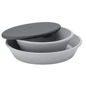 Miseczki i talerzyki dla dzieci - Bibs Dinner Plate Set Cloud Talerzyk Z Miseczką Z Pokrywką - miniaturka - grafika 1