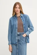 Koszule damskie - Tommy Hilfiger koszula jeansowa damska kolor niebieski regular z kołnierzykiem klasycznym WW0WW47219 - miniaturka - grafika 1