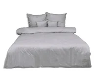 Pościel - Matex Pościel adamaszkowa 160x200 szara 42 jednobarwna 1cm paski - miniaturka - grafika 1