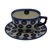 Filiżanki - Ceramiczny filiżanka kwadratowa Bolesławiec - miniaturka - grafika 1