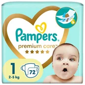 Pieluchy - PAMPERS Premium Care Pieluszki Rozmiar. 1 72 sztuki Duże Opakowanie - miniaturka - grafika 1