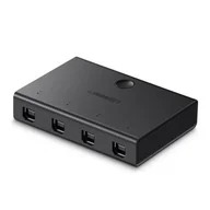 Huby USB - UGREEN Ugreen 2 In 1 Out przełącznik z 2 portami USB 2.0, do drukarki i skanera, czarny - miniaturka - grafika 1