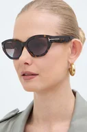 Okulary przeciwsłoneczne - Tom Ford okulary przeciwsłoneczne damskie kolor brązowy FT1086_5552F - miniaturka - grafika 1