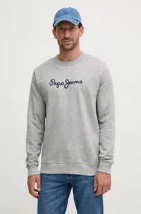 Pepe Jeans bluza bawełniana NEW JOE CREW męska kolor szary z aplikacją PM582715 - Bluzy męskie - miniaturka - grafika 1