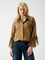 Kurtki damskie - Guess Kurtka przejściowa 181131 Beżowy Classic Fit - miniaturka - grafika 1