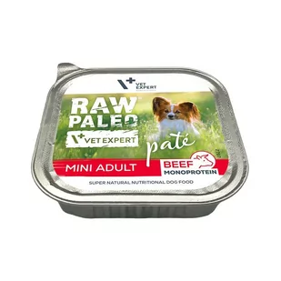 Vetexpert raw paleo pate mini adult beef 150g - wołowina tacka - Mokra karma dla psów - miniaturka - grafika 3