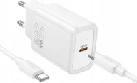 Ładowarki do telefonów - HOCO ładowarka sieciowa Typ C + kabel Typ C do Typ C PD QC 30W N62 biała - miniaturka - grafika 1