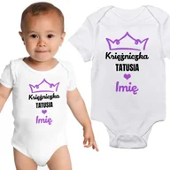 Body dla niemowląt - Body Dziecięce Białe KSIĘŻNICZKA TATUSIA Imię 56 - miniaturka - grafika 1