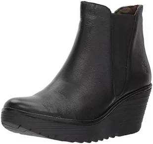 Fly London Damskie kozaki z krótką cholewką YOSS, czarny - Czarny Black 000-36 EU - Kozaki damskie - miniaturka - grafika 1