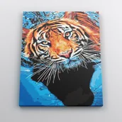 Malowanie po numerach - Tygrys w kąpieli - malowanie po numerach 40x50 cm - miniaturka - grafika 1
