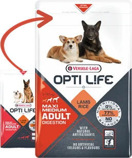 VERSELE-LAGA Opti-Life Adult Digestion Medium & Maxi 1kg - Sucha karma dla psów - miniaturka - grafika 2