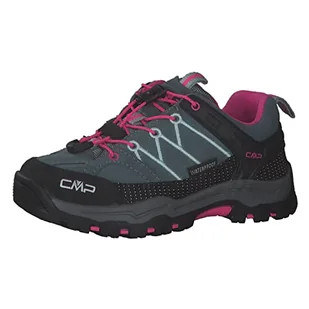 CMP Kids Rigel Low Trekking Shoes WP, buty unisex dla dzieci i młodzieży, fluorescencyjny zielony fioletowy, 28 EU - Buty dla chłopców - miniaturka - grafika 1