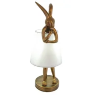 Lampy stojące - Nowoczesna lampka stołowa Haas TL0107-S Yaskr króliczek biały złoty - miniaturka - grafika 1