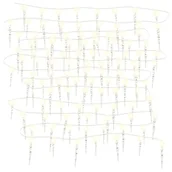 Oświetlenie świąteczne - Lampki świąteczne w kształcie sopli, 100 LED, ciepła biel, 10 m  Lumarko! - miniaturka - grafika 1