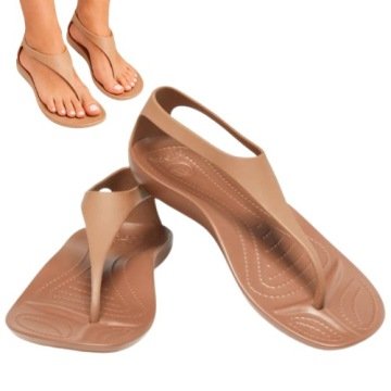 Buty na Lato Damskie Lekkie Sandały Japonki Crocs Sexi Flip Brązowe r.39,5