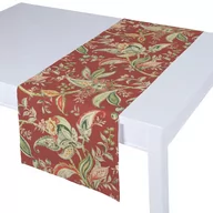 Obrusy i serwetki - Dekoria pl pl Bieżnik prostokątny wzory roślinne i kwiatowe na czerwono-ceglanym tle 40 × 130 cm Gardenia 410-142-12 - miniaturka - grafika 1
