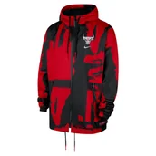 Kurtki i kamizelki sportowe męskie - Kurtka męska ztkaniny Nike NBA Club Chicago Bulls Courtside - Czerń - miniaturka - grafika 1