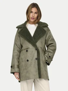 ONLY Kożuch Ylva 15322402 Zielony Regular Fit - Płaszcze damskie - miniaturka - grafika 1