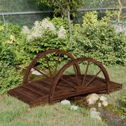 Fontanny ogrodowe - vidaXL Kładka ogrodowa z połówkami koła, 99x50x38 cm, drewno jodłowe - miniaturka - grafika 1