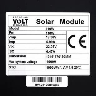 Panel solarny polikrystaliczny 12V 110W SILVER VOLT POLSKA - Zestawy solarne - miniaturka - grafika 3