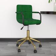 Krzesła - vidaXL Obrotowe krzesła stołowe 4 szt. ciemnozielone aksamitne 3088267 - miniaturka - grafika 1