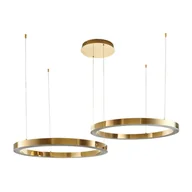 Lampy sufitowe - Lampa wisząca CIRCLE 80+80 LED złoty połysk na 1 podsufitce - DN924-80+80 gold - Step Into Design - miniaturka - grafika 1