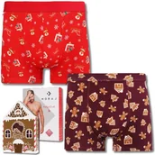Majtki męskie - ŚWIĄTECZNE BAWEŁNIANE BOKSERKI MĘSKIE PREZENT MIKOŁAJ ŚWIĘTA 2PAK MORAJ XXL - miniaturka - grafika 1