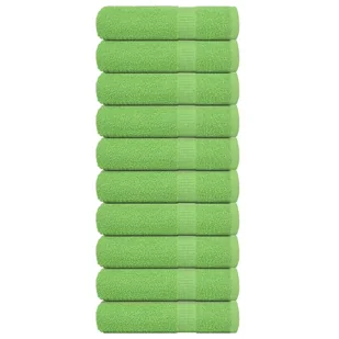 vidaXL Ręczniki kąpielowe, 10 szt, zielone, 100x150 cm, bawełna 100% - Ręczniki - miniaturka - grafika 1
