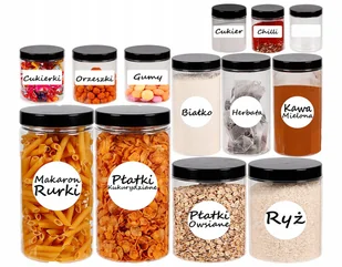 Pojemniki na żywność słoik zestaw kuchenny 13 sztuk + etykiety - Pojemniki kuchenne Pojemniki na żywność słoik zestaw kuchenny 13 sztuk + etykiety - Pojemniki kuchenne - miniaturka - grafika 1