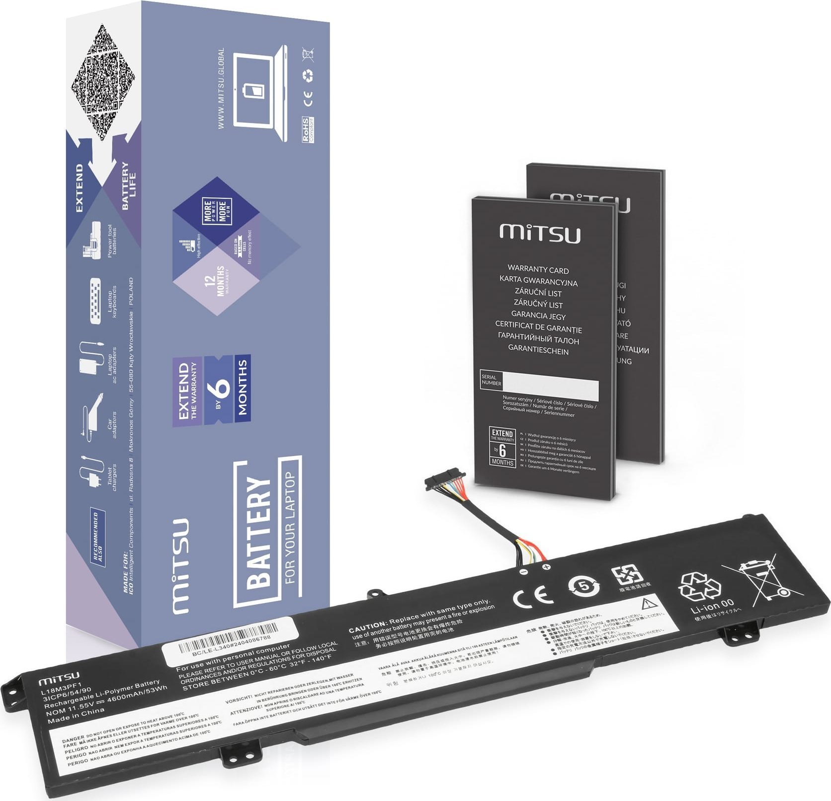 Bateria Mitsu Bateria Mitsu do Lenovo IdeaPad L340-15IRH L340-17IRH