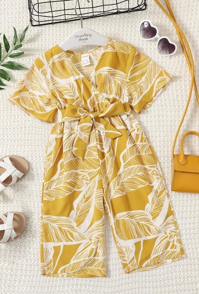 SHEIN KOMBINEZON ŻÓŁTY DZIEWCZĘCY PASEK 92/98 V9L