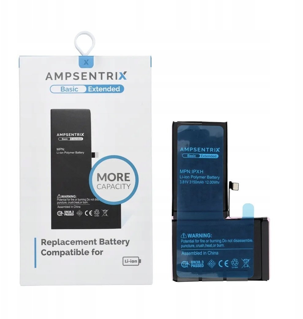 AmpSentrix Basic bateria do iPhone X zwiększona pojemność