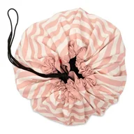 Maty piankowe - Play & Go - Mata do zabaw SKŁADANA W WOREK 2w1 - Paski, różowe (New) - miniaturka - grafika 1