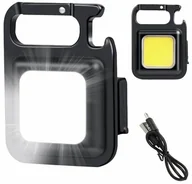 Latarki - Kompaktowa LATARKA ze Stojakiem COB LED 6W czarna ZD100 - miniaturka - grafika 1
