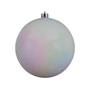 Duża Bombka plastikowa na choinkę opalizująca biała 20cm - Bombki - miniaturka - grafika 1