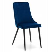Krzesła - krzesło nowoczesne tapicerowane welurowe UNO granatowe - miniaturka - grafika 1