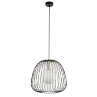 Lampy sufitowe - Pojedyncza lampa wisząca nad stół Bell 40727 Sigma klatka czarna złota - miniaturka - grafika 1