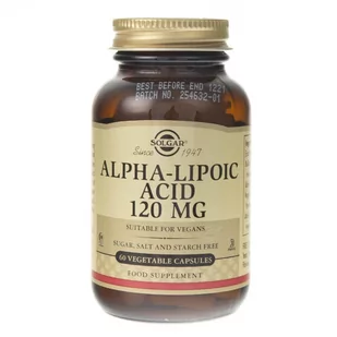 Solgar Solgar, Kwas alfa liponowy, 120 mg, 60 kapsułek - Witaminy i minerały dla sportowców - miniaturka - grafika 1
