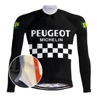 Bluzy na rower - Camisola de ciclismo Retro Peugeot Preto (Velo) - REDTED - miniaturka - grafika 1